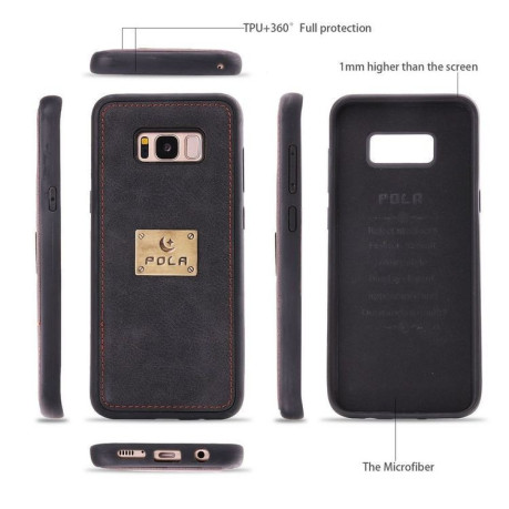 Кожаный чехол-кошелек Pola Multifunctional Full Protection на Samsung Galaxy S8 Plus - черный