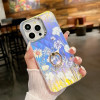 Противоударный чехол Electroplating Laser Flower Ring Holder TPU для  iPhone 16 Pro - Chrysanthemum