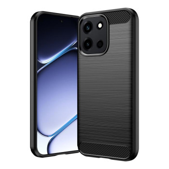 Чехол Brushed Texture Carbon Fiber на OnePlus Nord 6 5G — чёрный