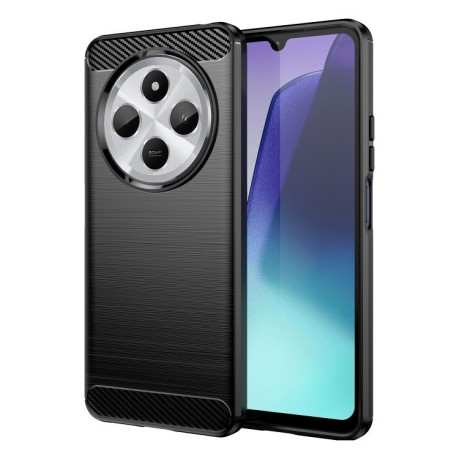 Протиударний чохол Brushed Texture Carbon Fiber на Xiaomi Redmi 14C 4G/Poco C75/Redmi A4 5G - чорний