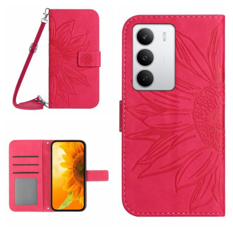 Чохол-книжка Skin Feel Sun Flower для Realme C71 4G Global - пурпурно-червоний