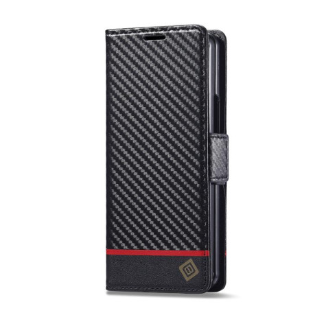 Чехол-книжка LC.IMEEKE Carbon Fiber для Samsung Galaxy Fold 7 5G - Black