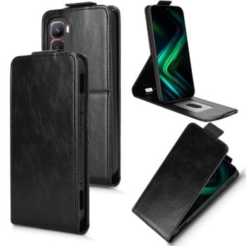Флип-чехол Magnetic Vertical Flip Leather на Infinix GT 50 Pro 5G — чёрные