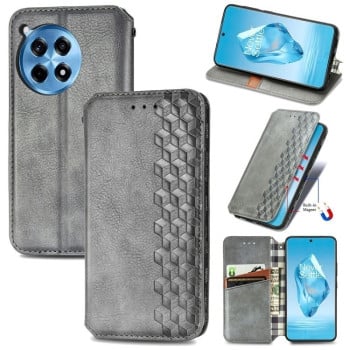 Чохол-книжка Cubic Grid для OnePlus Ace 3 Pro - сірий