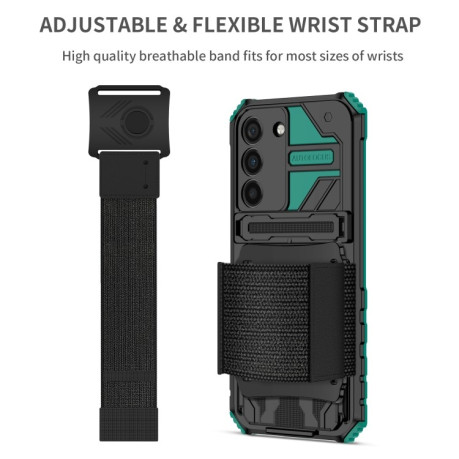 Противоударный чехол Armor Wristband для Samsung Galaxy S22 Plus 5G - зеленый