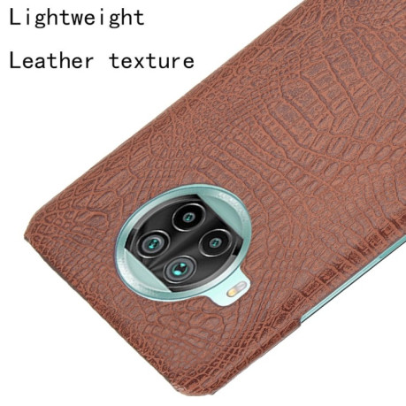 Ударопрочный чехол Crocodile Texture на Xiaomi Mi 10T Lite - коричневый