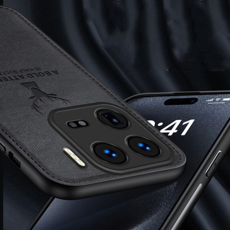 Ультратонкий чохол Deer Head Cloth Skin для Xiaomi 15 - чорний
