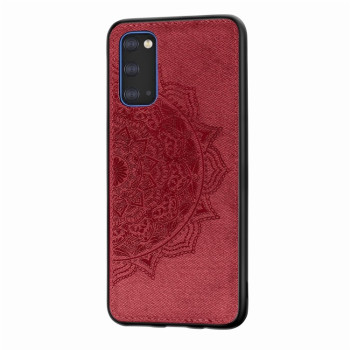 Чехол Mandala Embossed Cloth на Samsung Galaxy S20-красный