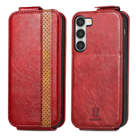 Флип-чехол Splicing Wallet Card для Samsung Galaxy S23 5G - красный