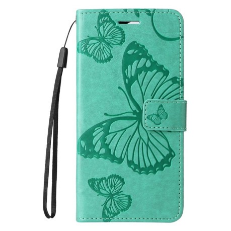 Чехол-книжка Embossed Butterfly для Xiaomi 14T Pro - зеленый
