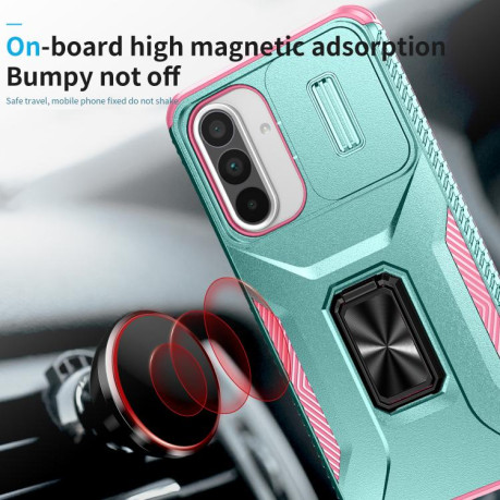 Протиударний чохол Sliding Camshield для Samsung Galaxy A36 - Grey Green + Pink