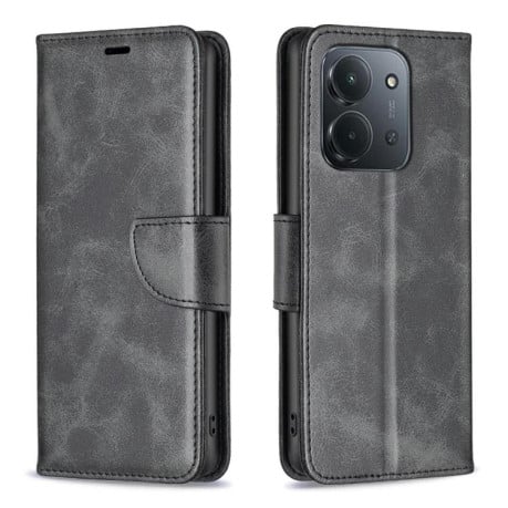 Чехол-книжка Lambskin Texture Pure Color на Xiaomi Redmi 15C 5G/4G EU 173mm/Poco C85 5G - черный