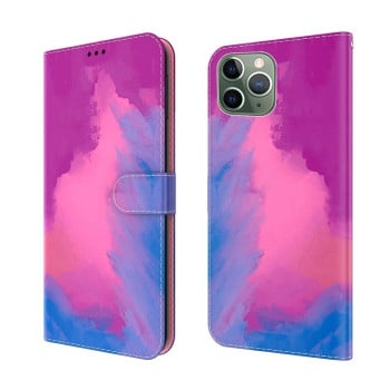 Чехол-книжка Watercolor Pattern для iPhone 11 Pro Max - Purple Red