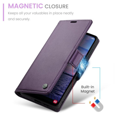 Чехол-книжка CaseMe 023 Butterfly Buckle Litchi Texture RFID Anti-theft Leather для Samsung Galaxy S23 FE 5G - фиолетовый