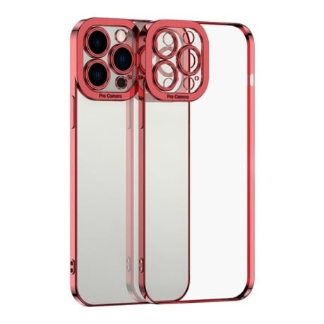 Противоударный чехол Electroplating High для iPhone 15 Pro - красный