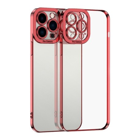 Противоударный чехол Electroplating High для iPhone 15 Pro - красный