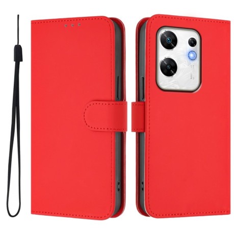 Чехол-книжка Skin Feel Solid Color Leather для Infinix Zero 30 4G - красный