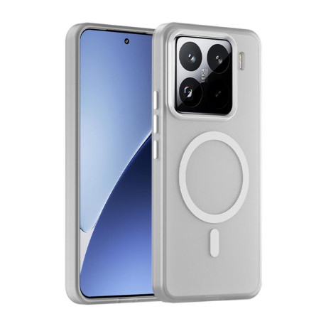 Противоударный чехол MagSafe Frosted Translucent TPU + PC для Xiaomi 15 Pro - белый