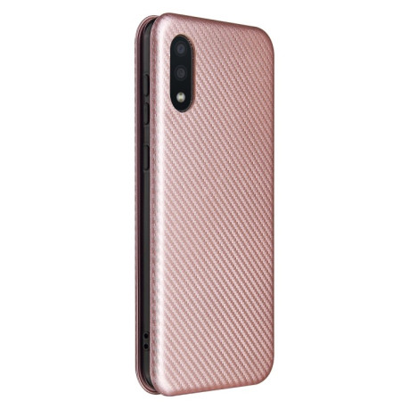 Чохол-книжка Carbon Fiber Texture Samsung Galaxy A02 / M02 - рожевий