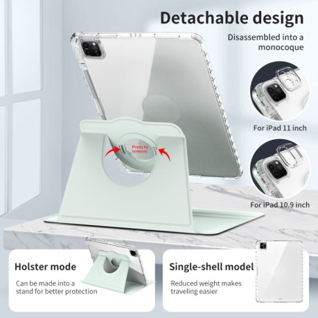 Протиударний чохол 360 Rotation Detachable Clear Acrylic Leather для iPad Air 13 2024 / Pro 12.9 2022 - зелений