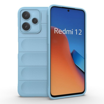 Силиконовый чехол Magic Flannel для Xiaomi Redmi 12 5G/Poco M6 Pro 5G - голубой