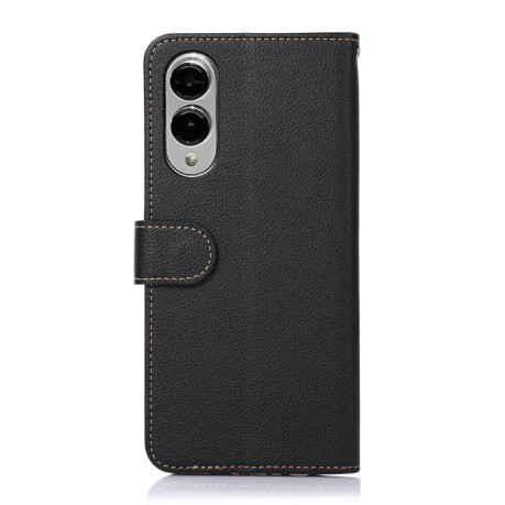 Чохол-книжка KHAZNEH Litchi Texture для Samsung Galaxy S25 Edge 5G - чорний
