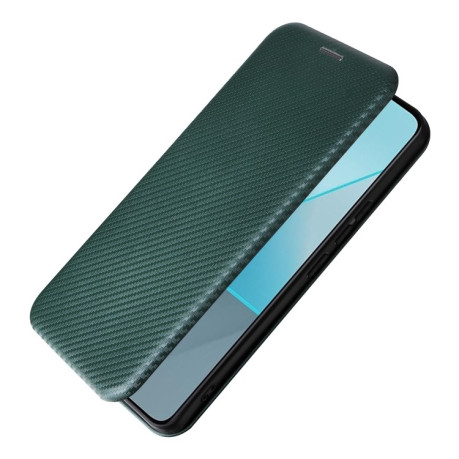 Чохол-книжка Carbon Fiber Texture на Xiaomi Redmi Note 13 Pro 5G/Poco X6 5G - зелений