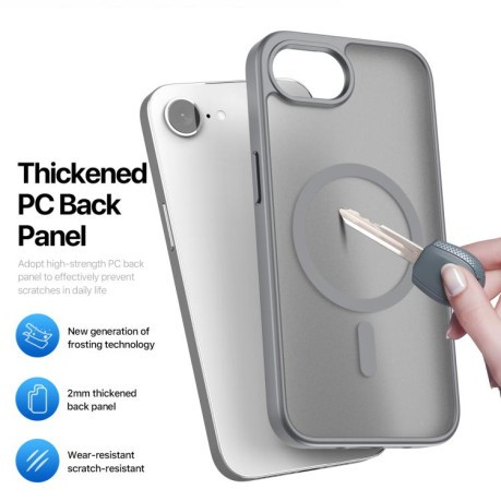 Чехол-книжка DUX DUCIS Yind Series MagSafe TPU Hybrid PC на  для iPhone 16e - серый