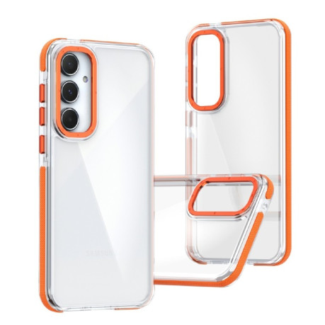 Чехол Dual-Color Clear Acrylic Hybrid для Samsung Galaxy A55 5G - оранжевый