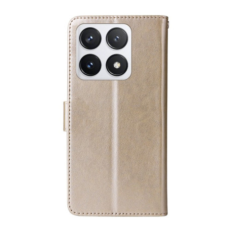 Чохол-книжка Embossed Butterfly для Xiaomi 14T Pro - золотий