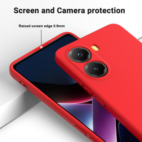 Силіконовий чохол Solid Color Liquid Silicone на Xiaomi Poco X7 Pro - червоний