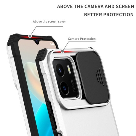 Чохол протиударний Stereoscopic Holder Sliding для Vivo Y15s / Y15a - білий