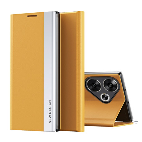 Чехол-книжка Electroplated Ultra-Thin для Xiaomi Poco F6 - желтый