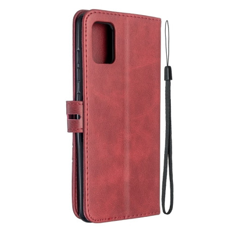 Чохол-книжка Stitching Style 2-Color Cow Texture на Samsung Galaxy A51-червоний