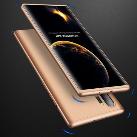 Протиударний чохол GKK Three Stage Splicing Full Coverage на Samsung Galaxy Note10+Plus - золотий
