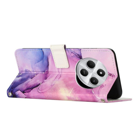 Чехол-книжка Painted Marble Pattern для Xiaomi Redmi 14C 4G/Poco C75/Redmi A4 5G - фиолетовый