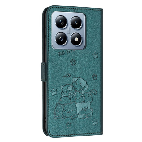 Чохол-книжка Diamond Embossed Skin Feel для Xiaomi 14T Pro 5G - зелений
