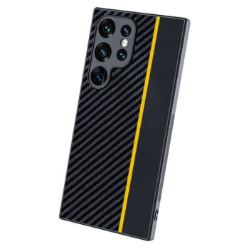 Протиударний чохол Carbon Fiber Splicing для Samsung Galaxy S25 Ultra 5G - жовтий