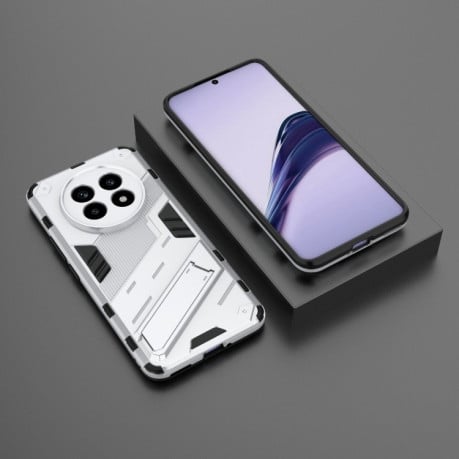 Протиударний чохол Punk Armor з підставкою на Realme 13 Pro 5G-чорний - білий