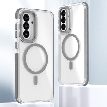 Чехол Dual-color MagSafe TPU Hybrid для Samsung Galaxy A56 5G - серый