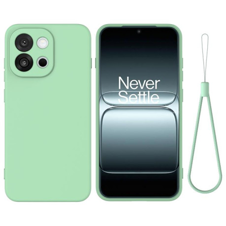 Силиконовый чехол Solid Color Liquid Silicone на OnePlus 13T - зеленый