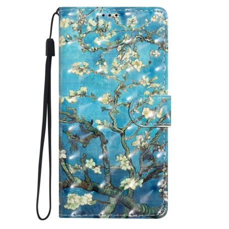 Чехол-книжка 3D Painting для Samsung Galaxy A36 5G - Blue Base Apricot Flower