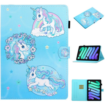 Чехол-книжка Coloured Drawing для iPad mini 7/ mini 6 - Unicorn