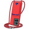 Силіконовий чохол Integrated Card Bag Solid Color Liquid Silicone для Motorola Edge 50 - червоний