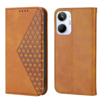 Чохол-книжка Cubic Grid Calf Texture для Realme 10 4G - жовтий