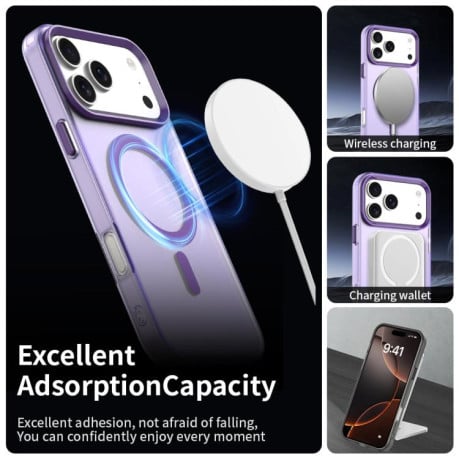Чехол Candy с Magsafe гибрид на iPhone 17 Pro Max - фиолетовый