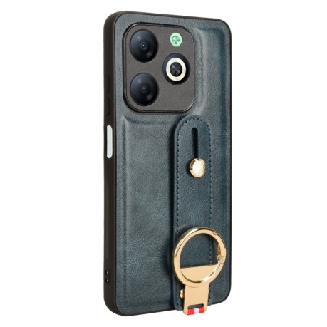 Противоударный чехол Wristband Leather Back для Infinix Smart 8 - синий
