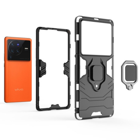 Чохол протиударний Magnetic Ring Holder на Vivo X80 Pro 5G - чорний
