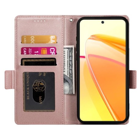 Чехол-книжка Side Buckle Magnetic Frosted Leather для OPPO Reno13 F/Reno13 FS - золото