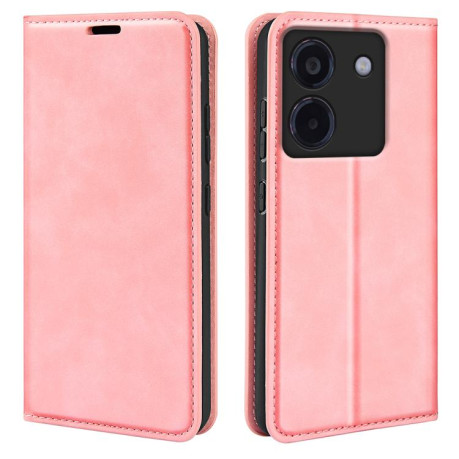Чохол-книжка Retro Skin Feel Business Magnetic на Xiaomi Poco M7 Pro 5G - рожевий